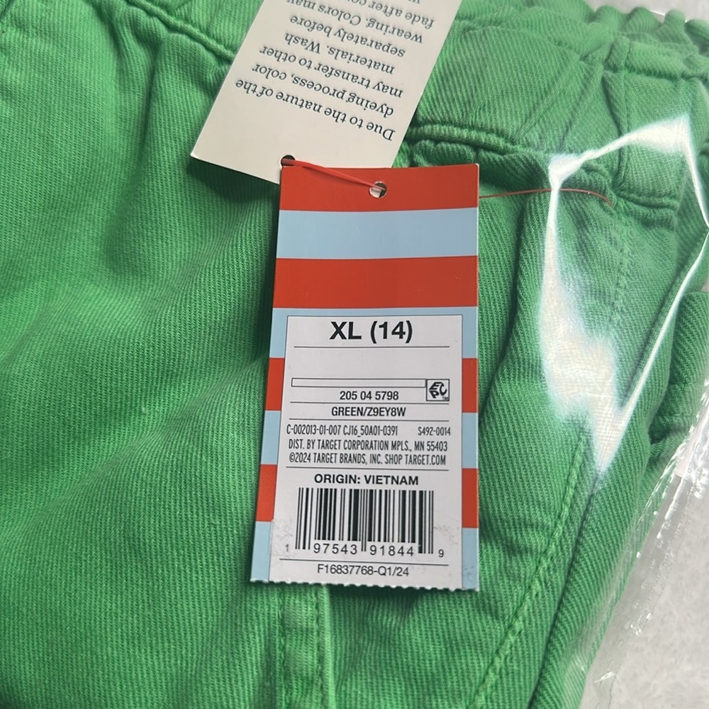 Girls Shorts Elastic Waist Band Kids Size Xl Summer Vibe Green - Picture 11 of 11